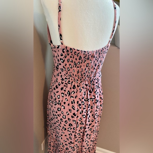 Lulus Small Pink Leopard Print Midi Dress Summer‎ Spring Fall Vacation Dress - Picture 8 of 8